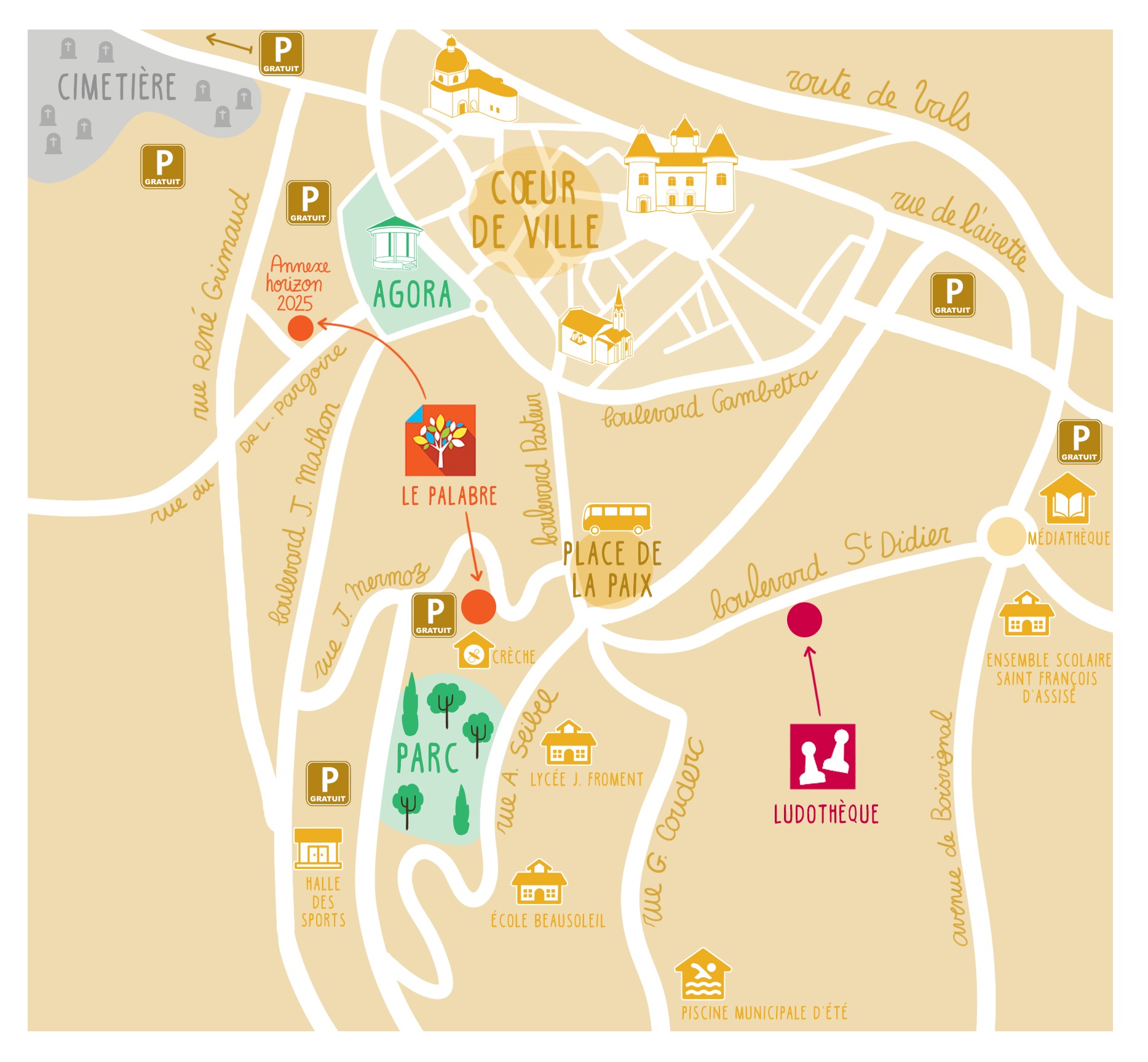 plan d'accès ludothèque - Ville d'Aubenas